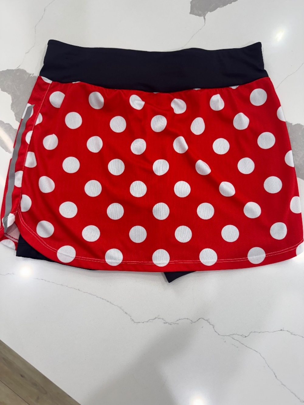Red and White Polka Dotted Skort- Large
